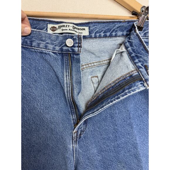 Harley Davidson Jeans Men’s Size 42x30 Blue Denim Motorcycle Biker Medium Wash - Picture 6 of 16